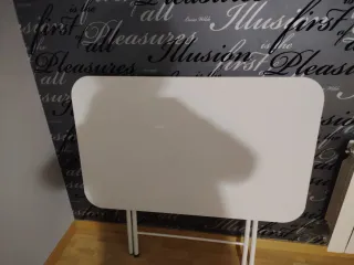 Mesa auxiliar plegable metal y madera