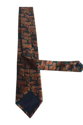 Cravatta Gucci Uomo Barche Blu Marrone