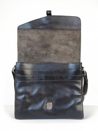 Bolso mensajero de cuero negro
