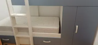 Literas juveniles azul y beige