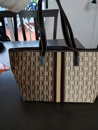 Bolso de mano Carolina Herrera Marrón Lona
