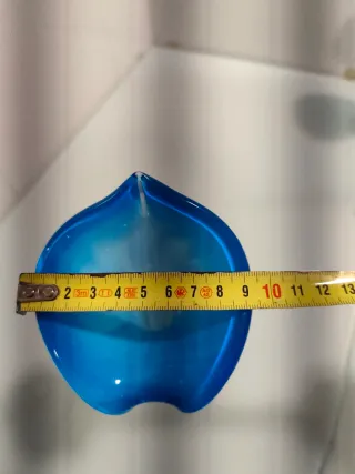 Jarrón Murano Cristal Azul Verde y blanco