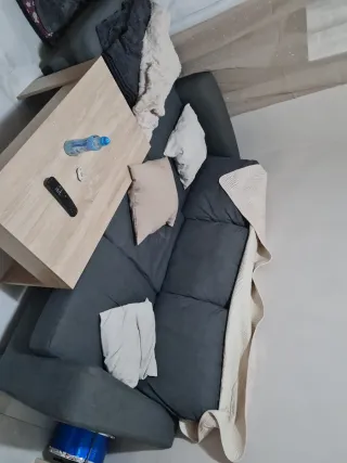 Sofá Chaiselongue Tela Madera