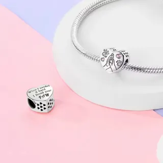 Abalorio Corazón Plata Patitas y Manos para pandor