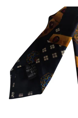 Cravatta Gucci in Seta Blu e Oro