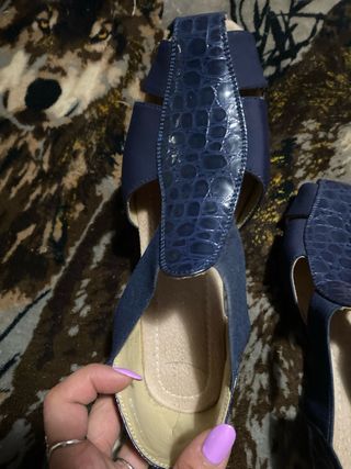 Sandalia elástica mujer azul