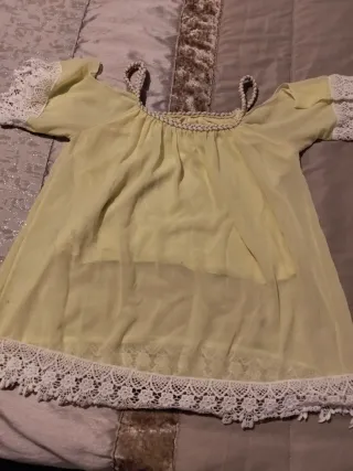 Blusa boho amarilla pastel