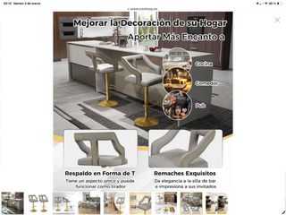 Juego 2 Sillas Bar Giratorias Doradas