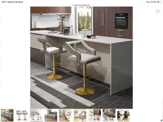 Juego 2 Sillas Bar Giratorias Doradas