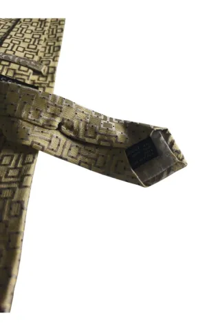 Cravatta Gucci Uomo Oro Marrone Fantasia Geometric