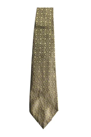 Cravatta Gucci Uomo Oro Marrone Fantasia Geometric