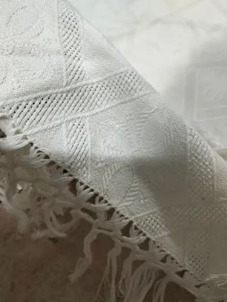 4 Asciugamani Vintage Cotone Bianco