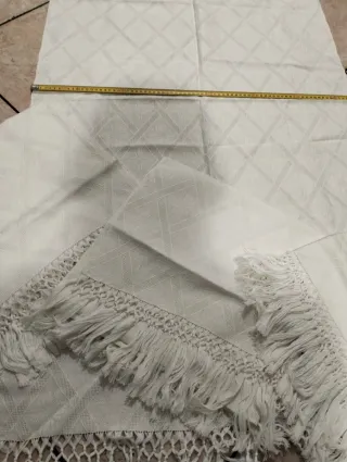 4 Asciugamani Vintage Cotone Bianco