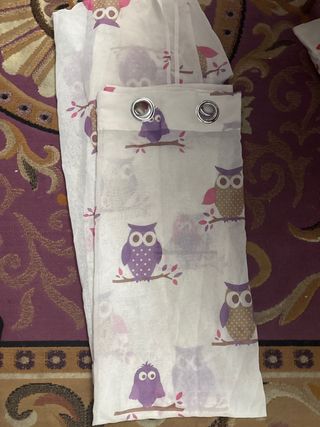 Cortinas con estampado de búhos