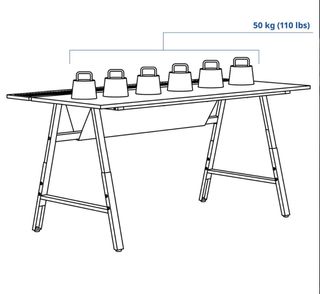 Escritorio Ikea 160x80 Negro/Marrón