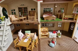 Casa Sylvanian vintage con luces