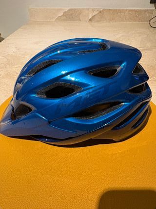 Casco Ciclismo Montaña Met Veleno Azul. Talla L