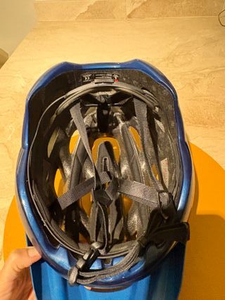 Casco Ciclismo Montaña Met Veleno Azul. Talla L