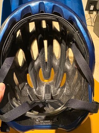 Casco Ciclismo Montaña Met Veleno Azul. Talla L