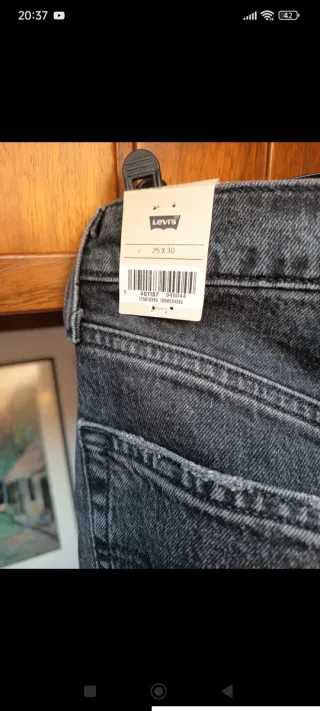 Levi's 501 Jeans negro desgastado W25 L30.