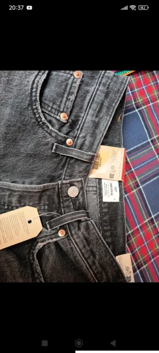 Levi's 501 Jeans negro desgastado W25 L30.