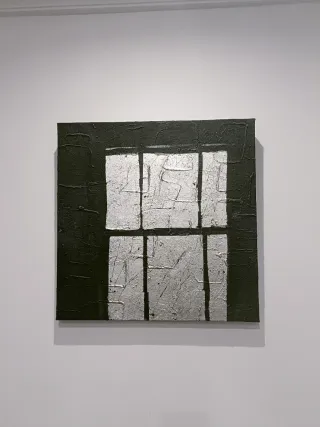 Cuadro moderno negro y plateado