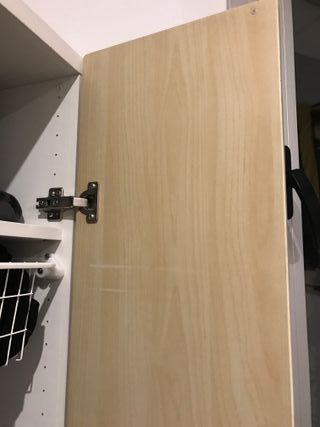 Armario blanco c/puertas abedul, 60x57x123 cm