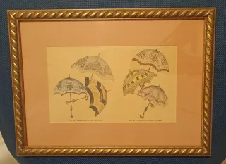 Lámina antigua Sombrillas