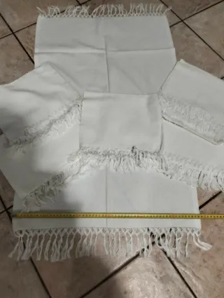 6 Asciugamani Vintage Cotone Bianco