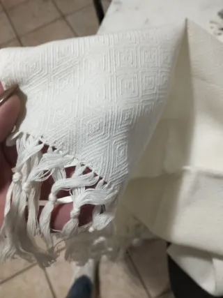 6 Asciugamani Vintage Cotone Bianco