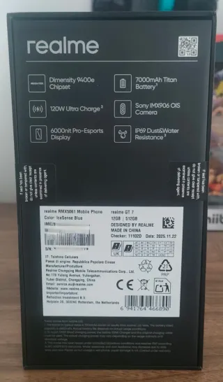 Realme GT 7 Azul 512GB 12GB RAM + Cargador