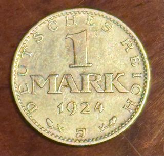 Alemania 1 Marco 1924 Plata 0.500