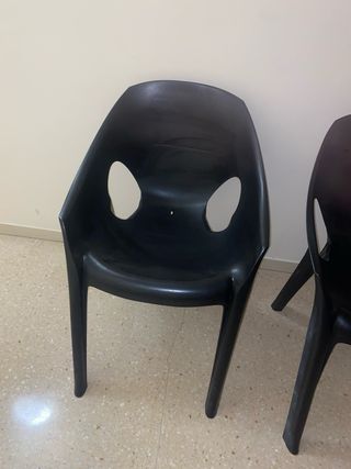 Pack 2 Sillas Negras de Plástico