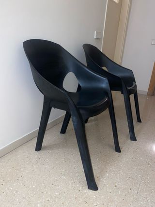 Pack 2 Sillas Negras de Plástico
