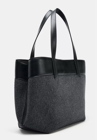 Bolso Zara Maxi Gris/ Negro