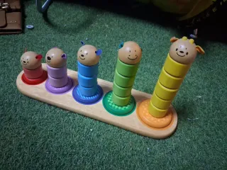 Juguete Montessori Apilable Animales Madera