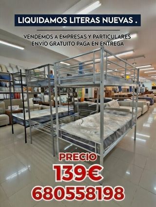 Literas metálicas plateadas y blancas