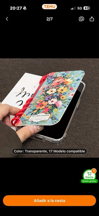Funda transparente floral iPhone 17 Pro