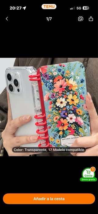Funda transparente floral iPhone 17 Pro