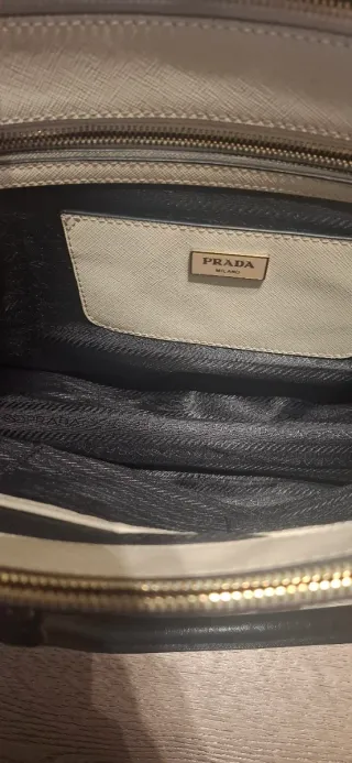 Borsa Prada Galleria bicolore beige/nera