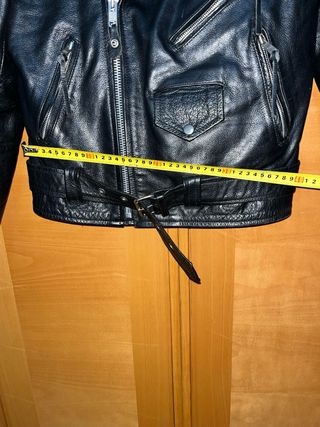 Chaqueta de cuero negra talla 38