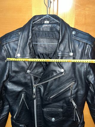 Chaqueta de cuero negra talla 38