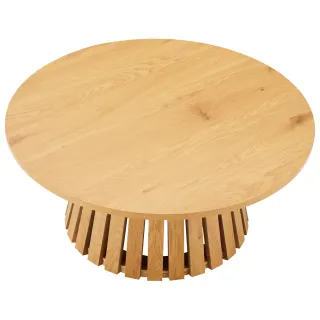 MESA DE CENTRO REDONDA DE MADERA 80CM ESCANDINAVA