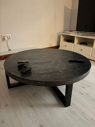 Mesa redonda madera y metal