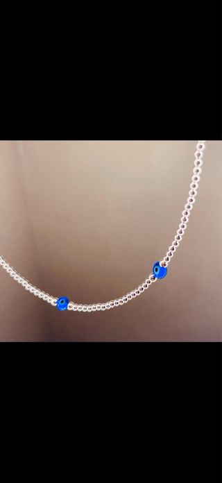 Collar plata ley con ojo turco