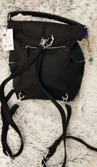 Bolso Desigual Piel Negra Logo