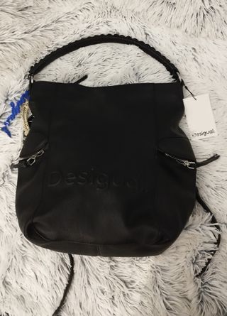 Bolso Desigual Piel Negra Logo