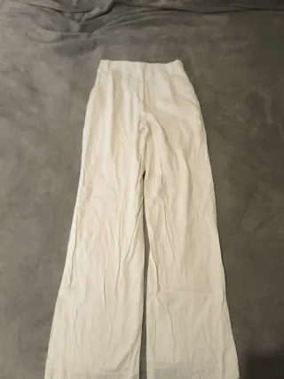 Pantalón de lino blanco