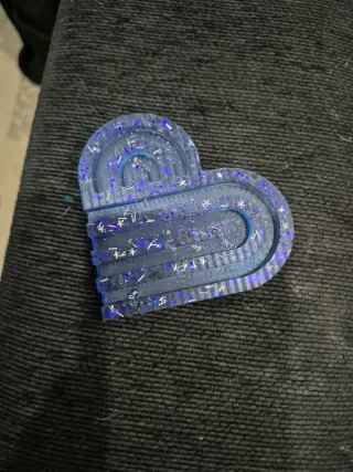 Posa bicchieri Cuore Blu con Glitter