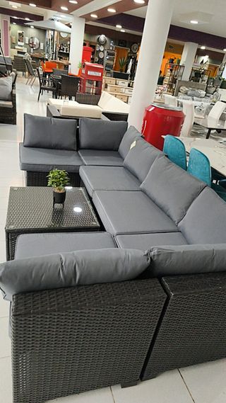 Conjunto Sofás Exterior Ratán PE 7 Piezas